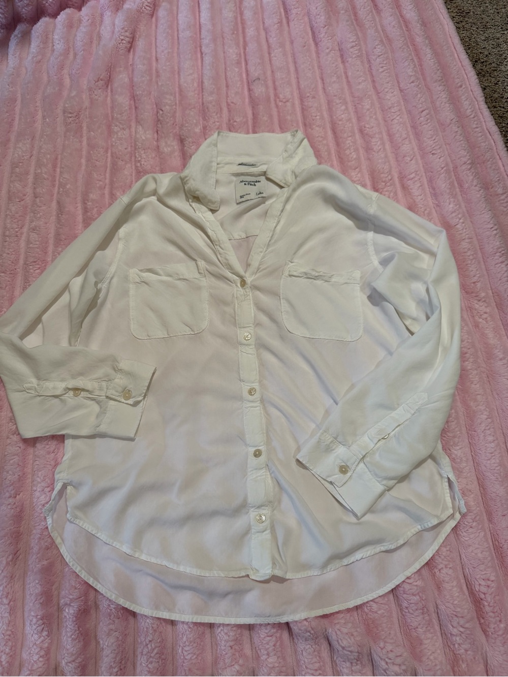 Abercrombie & Fitch White Button-Front Shirt
